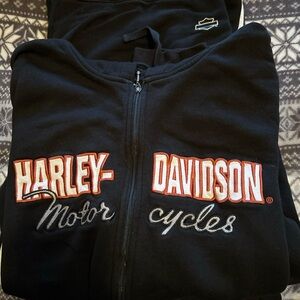 Harley-Davidson Black Zip-Up Hoodie pant set